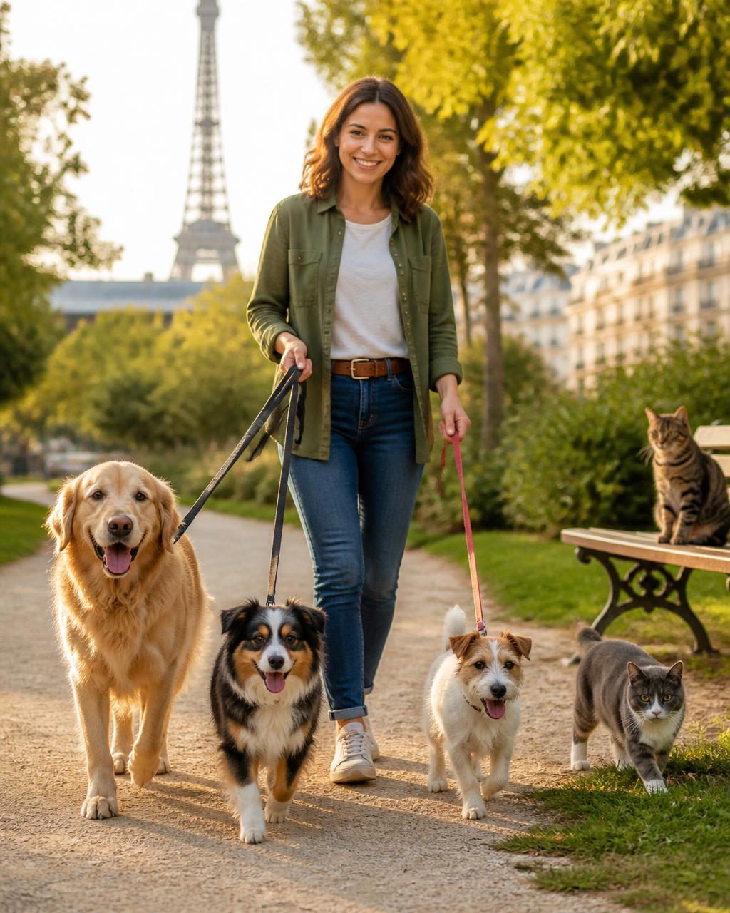 Chien et chat câlinés sur un canapé
